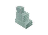 Handtuch TOM TAILOR "Handtuch Color Bath 12er Pack" Gr. M, grün, B:50cm, Obermaterial: 100% Baumwolle CO., Handtücher, Handtuch