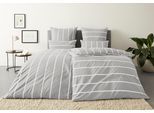 Wendebettwäsche OTTO HOME "MIETTE", grau (hellgrau), B/L: 135cm x 200cm, 1 Stk., 1 Stk., Renforcé, B/L: 40cm x 80cm, 2 Stk., Renforcé, Obermaterial: 100% Baumwolle, Bettwäsche, Wendebettwäsche, mit modernen Streifen, Bettwäsche ab Gr. 135x200 cm erhältlich, Topseller