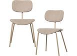 Esszimmerstuhl WOOOD "Link mit Ella-Chenillebezug und Metallgestell B 44 x T 52 x H 78 cm", beige (sand), B:54cm H:78cm T:45cm, Holzwerkstoff, Metall, Stühle, Esszimmerstuhl, (Set, 2 St) Tragkraft 90 kg, stapelbar, Sehr hohe Verschleißfestigkeit