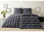 Wendebettwäsche OTTO HOME "MIETTE", grau (anthrazit), B/L: 155cm x 220cm, 1 Stk., 1 Stk., Renforcé, B/L: 80cm x 80cm, 2, Renforcé, Obermaterial: 100% Baumwolle, Bettwäsche, Wendebettwäsche, mit modernen Streifen, Bettwäsche ab Gr. 135x200 cm erhältlich
