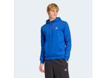 Kapuzensweatshirt ADIDAS ORIGINALS "TREFOIL ESSENTIALS HOODIE", Herren, Gr. L, blau (collegiate royal), Obermaterial: 70% Baumwolle, 30% Polyester, normal, Rundhals, angesetztes Bündchen, Sweatshirts, Basic Hoodie, Kapuzenpullover mit Logo