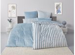 Wendebettwäsche OTTO HOME "Greta", blau, B/L: 155cm x 220cm, 1 Stk., 1 Stk., Microfaser, B/L: 80cm x 80cm, 2, Microfaser, Obermaterial: 100% Polyester, Bettwäsche, Wendebettwäsche, Bettwäsche mit Streifen in verschiedenen Qualitäten, ab 135x200 cm
