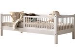 Daybett VIPACK "Forrest 90/200 aus massiver Buche stabil gebaut, weiß lackiert", weiß (weiß, weiß), B:97,5cm H:68cm L:207,5cm, Daybetten, mit Sprossenumrandung, Rausfallschutz vorne, ohne o. mit Bettschublade