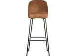 Esszimmerstuhl WOOOD "Vogue Bezug mit Fußstütze und Metallgestell, H 103 x B 50 x T 55 cm", braun (cognac), B:50cm H:103cm T:55cm, Stühle, Esszimmerstuhl, Recycling-Lederfaser-Verbundstoff, pfleigleicht, Tragkraft 100 kg