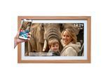 Denver PFF-2162LW WLAN Bilderrahmen – 21,5", Frameo, Holz, hellbraun