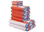 Handtuch Set OTTO HOME "Elenna. Premium Handtücher, 100% Baumwolle, 500 gr/m², 8-tlg.", orange, 8, Frottier, Frottier, Obermaterial: 100% Baumwolle, Handtuch-Sets, Handtuch Set, Duschtücher, Handtücher, Gästehandtücher, Streifen, 5 Jahre Garantie