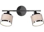 TRIO LEUCHTEN Deckenstrahler "AROSA, Spot, Metall chrom Stoff grau, exkl. E14 max 28W", grau (chrom, grau), 2, H: 19cm, 1 Stk., Leuchten, Deckenspot, Stange mit drehbaren kippbaren schwenkbaren Spots Ø10cm, Deckenstrahler