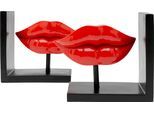 Buchstütze KARE DESIGN "Lips Rot", rot, B:34,5cm H:16,5cm T:9cm, Polyresin, Buchstützen, Buchstütze, aus Polyresin