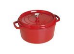 Staub La Cocotte Cocotte 28 cm, rund, Kirsch-Rot, Gusseisen