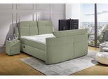 Boxspringbett JOCKENHÖFER GRUPPE "Movie Star in der Größe 180x200cm", salbei, grün 432, 13, B:206cm L:258cm, Bezug Bett: Microfaser (100% Polyester);Topper und Matratzenspiegel: 100% Polyester, Komplettbetten, Boxspringbett, mit versenkbarem TV-Lift und Fernbedienung, verstellbare Kopfstützen