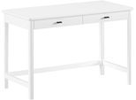 Schreibtisch VIPACK "Schreibtisch Forrest aus Massivholz, Made in Europe, zeitloses Design", weiß (buche weiß lackiert, buche weiß lackiert, buche weiß lackiert), B:120cm H:77cm T:60cm, Tische, Schreibtisch, mit 2 Schubladen (Soft-Close), stabil und standfest gebaut