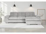 Ecksofa DIE PLANBAR "MP-IN16037 L-Form, Breite 289 cm, mit Federkern-Polsterung", grau (cord grau), B:289cm H:85cm T:195cm, 88% Polyester, 12% Polyamid, Sofas, Ecksofa, mit Sitztiefenverstellung & Zierkissen