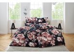 Bettwäsche OTTO HOME "MELINA", blau, B/L: 155cm x 220cm, 1 Stk., 1 Stk., Renforcé, B/L: 80cm x 80cm, 2, Renforcé, Obermaterial: 100% Baumwolle, Bettwäsche, Bettwäsche, florale Bettwäsche mit Reißverschluss, ab Gr. 135x200 cm