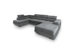 Masseno Wohnlandschaft, Grau, Metall, 5-Sitzer, U-Form, 345x90x202 cm, Wohnzimmer, Sofas & Couches, Wohnlandschaften, Wohnlandschaft U-Form