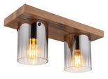 GLOBO LIGHTING Deckenleuchte "UNDERWOOD", holzoptik dunkel, H: 18cm, 1 Stk., Leuchten, Deckenlampe Wohnzimmer-Leuchte Schlafzimmer-Leuchte Flur Küche, Deckenleuchte