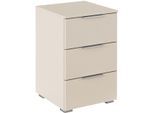 Nachtkommode OTTO HOME "Nachttisch Nachtkonsole AGORDO in Dekor- oder Hochglanzfront", beige (beige (champagner)), B:40cm H:61cm T:42cm, Holzwerkstoff, Sideboards, mit 3 geräumigen Schubladen für viel Stauraum MADE IN GERMANY