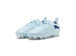 Fußballschuh PUMA "FUTURE 9 PLAY FG/AG JR", Mädchen, Gr. 35,5, icy blau, blau jewel, Synthetik, Schuhe Fußballschuh, mit Nockensohle für Rasen- und Kunstrasenplätze, mit Schnürung