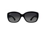 Ray-Ban Zonnebril Jackie OHH 4101 601/T3 Glanzende Zwarte Grijze Verloop Gepolariseerd
