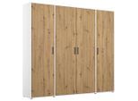 Rauch Möbel , Weiß, Eiche Artisan , Holzwerkstoff , 7 Fächer , 187x194x53 cm , Blauer Engel, BQ - Bündnis für Qualität, Made in Germany ,