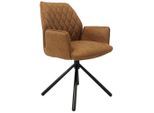 Mid.you , Cognac , Textil , 58x92x52 cm , Sitzfläche 180° drehbar, automatische Rückholfunktion ,