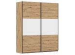 Rauch Möbel , Weiß, Alufarben, Eiche Artisan , Holzwerkstoff , 2 Fächer , 175x210x59 cm , Blauer Engel, Goldenes M, Made in Germany , in verschiedenen Größen erhältlich ,