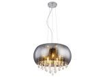 Globo , Klar, Chromfarben , Metall, Glas , 120 cm , mit Behang ,