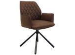 Mid.you , Braun , Textil , Raute , 58x92x52 cm , Sitzfläche 180° drehbar, automatische Rückholfunktion ,