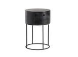 Livetastic , Schwarz , Holz , Mangoholz , massiv , 1 Schublade(n) Schubladen , rund , 40x60x40 cm , Stauraum ,