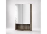Spiegelschrank WELLTIME "Florenz", grau, B:60cm H:75cm T:16,2cm, MDF, Schränke, Spiegelschrank, 2 Türen