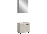 Badmöbel-Set WELLTIME "FLORENZ, 2-tlg. Bad-Kombination, hochwertige MDF-Front", kaschmir, B:60cm H:185cm T:30cm, Kastenmöbel-Sets, Badmöbel-Set, Bad-Kombination, Bad-Möbel, Badezimmer, Kombination, Kombi