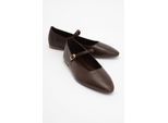 Lara Leren Mary Jane Platte Schoenen