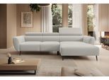 Ecksofa WERK2 "Alisson, mit elektrischer Sitztiefenverstellung, L-Form, Breite 277 cm", silber, B:277cm H:76cm T:174cm, 92% Polyester, 8% Nylon, Sofas, Ecksofa, Alisson – flexibler Komfort mit modernem Design und smarten Details.