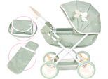 Puppenwagen BAYER "Cosy", grün mit blümchen, Puppenwagen, KinderB:34cm H:58cm T:63cm, Kunststoff, Metall, Stoff, Puppenwagen, mit Wickeltasche, B:34cm H:58cm T:63cm