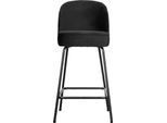 Esszimmerstuhl WOOOD "Vogue Bezug mit Fußstütze und Metallgestell, H 89 x B 50 x T 55 cm", schwarz (schwarz, schwarz, schwarz), B:50cm H:89cm T:55cm, Stoff, Stühle, Esszimmerstuhl, Matter Velvet-Bezug, Tragkraft 100 kg, Sehr hohe Verschleißfestigkeit