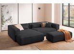 Ecksofa "PIARA XXL Cord, L-Form, Schlaffunktion", schwarz (anthrazit), B:288cm H:66cm T:198cm, 100% Polyester, LEGER HOME BY LENA GERCKE, Sofas, Ecksofa, Hocker stellbar zum Schlafsofa (Krokodilverbinder), tiefe Sitzfläche