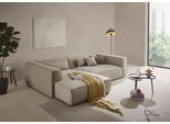 Ecksofa "PIARA XXL Struktur u. Leinenoptik, Big-Sofa, L-Form", greige, B:288cm H:66cm T:198cm, 100% Polyester, LEGER HOME BY LENA GERCKE, Sofas, Ecksofa, wahlweise Ottomane rechts/links, Kedernaht, extra tiefe Sitzfläche