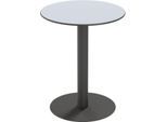meet by Paperflow Outdoor-Tisch Cross, rund, Tellerfuß, Ø 600 x H 750 mm, grau/mattschwarz