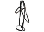 Hans Melzer Horse Equipment Hans Melzer Trense Valluhn schwarz/silber hannoversches Reithalfter weiß unterlegt LACK WB (Warmblut)