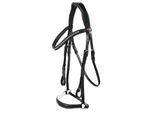 Hans Melzer Horse Equipment Hans Melzer Trense Valluhn schwarz/silber hannoversches Reithalfter weiß unterlegt WB (Warmblut)