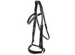 Hans Melzer Horse Equipment Hans Melzer Trense Valluhn schwarz/silber hannoversches Reithalfter schwarz unterlegt LACK VB/ COB (Vollblut)