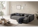 Ecksofa "PIARA XXL Struktur u. Leinenoptik, Big-Sofa, L-Form", grau (anthrazit), B:288cm H:66cm T:198cm, 100% Polyester, LEGER HOME BY LENA GERCKE, Sofas, Ecksofa, wahlweise Ottomane rechts/links, Kedernaht, extra tiefe Sitzfläche