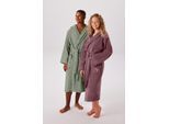Unisex-Bademantel BRUNO BANANI "Robby, ideal für Sauna & Spa, Standard, Premium und Überlänge" Gr. XXXL, grün (mauve), L:125cm, Walkfrottee, Hausmäntel, Unisex-Bademantel, Damen & Herren Bademäntel, Baumwolle, mit Taschen, Sauna, XS-3XL