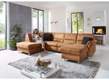 Wohnlandschaft DIE PLANBAR "ZE-EM16033 U-Form, Breite 316 cm", deluxe zimt, B:316cm T:203cm, 100% Polyester, Sofas, Wohnlandschaft, wahlweise mit Kopfstützen und echt bezogenem Rücken