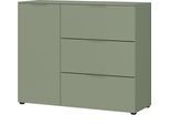 Sideboard GERMANIA "Savoca", grün (taupegrün), B:109cm H:98cm T:40cm, Holzwerkstoff, Sideboards, Sideboard, Breite 109 cm, Soft-close, 2 Fußvarianten inkl., Made in Germany