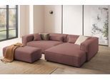 Ecksofa "PIARA XXL Cord, L-Form, Schlaffunktion", beige (puder), B:288cm H:66cm T:198cm, 100% Polyester, LEGER HOME BY LENA GERCKE, Sofas, Ecksofa, Hocker stellbar zum Schlafsofa (Krokodilverbinder), tiefe Sitzfläche