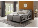 Boxspringbett HOME AFFAIRE "Messina2", grau (elephant), B:186cm L:240cm, Holzwerkstoff, Kunstleder, Massivholz, Komplettbetten, Boxspringbett, Liegekomfort elektrisch Verstellbar