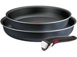 Pfannen-Set TEFAL "Ingenio So'Light, Pfannenset abnehmbarer Griff, Light Tech Technologie", schwarz, B:31cm H:6cm L:35cm Ø:28cm, Pfannen, Pfannen-Set, stapelbar, platzsparend, einfache Reinigung, Induktion, L72391