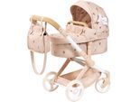 Kombi-Puppenwagen BAYER "Xeo", hellrosa mit blümchen, Puppenwagen, KinderB:37cm H:73cm T:68cm, Kunststoff, Metall, Stoff, Kombi-Puppenwagen, B:37cm H:73cm T:68cm