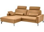 Ecksofa DIE PLANBAR "PN-EM20028 L-Form mit Kopfstützen", gelb (kurkuma), B:248cm H:114cm T:179cm, Sofas, Ecksofa, wahlweise mit motorischem Canape