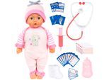 Babypuppe BAYER "Doktor Baby 36 cm", rosa, Puppen, Baby, Babypuppe, mit Funktion